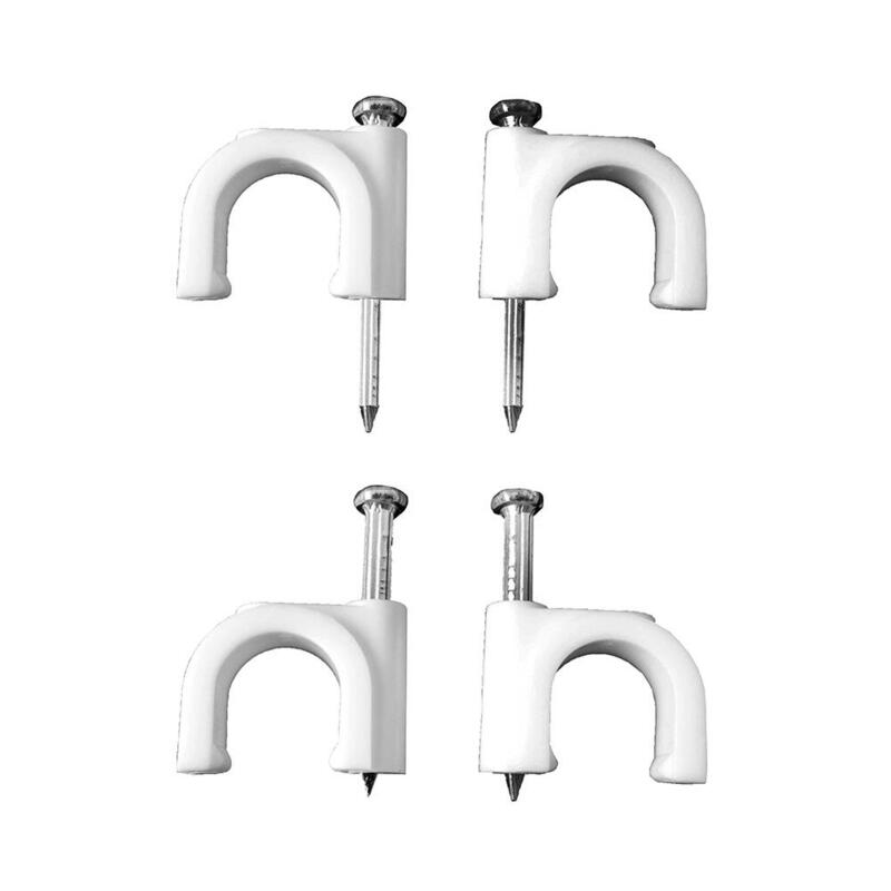 Pack De 2 Unidades - Grapa Blanca Cable Manguera Tubular 2x1,5mm N°7 (Caja 100 Unid.)
