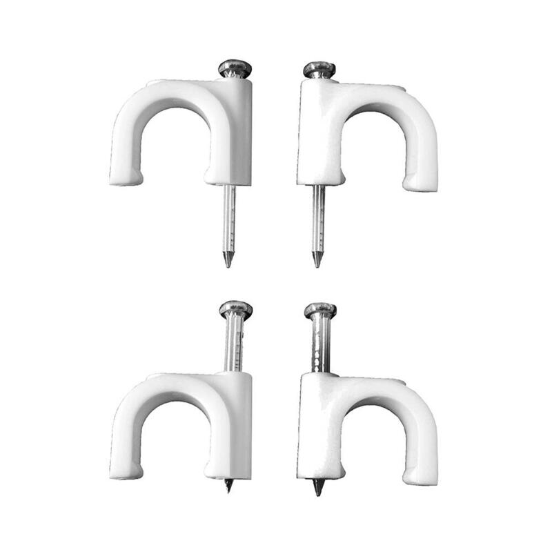 Pack De 2 Unidades - Grapa Blanca Para Cable Manguera Tubular 2x1mm N°6 (Caja 100 Unid.)