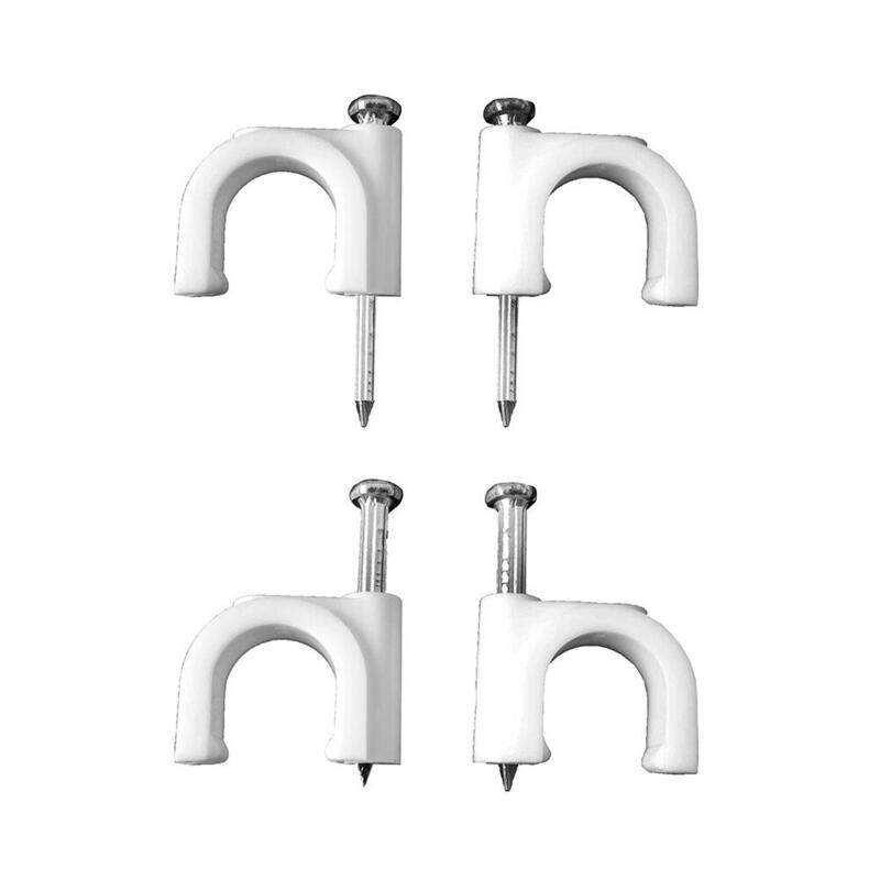 Pack De 2 Unidades - Grapa Blanca Para Cable Manguera Tubular 2x2,5mm N°8 (Caja 100 Unid.)