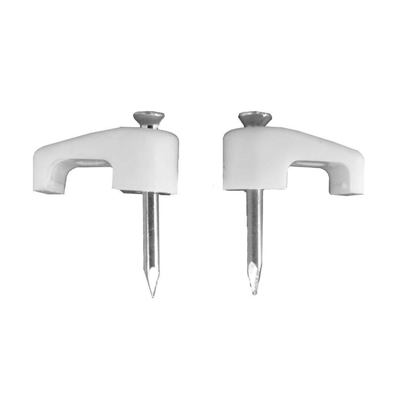 Pack De 2 Unidades - Grapa Para Cable Manguera Plana 2 X 0,7 Mm N°01, Blanca, Caja 100 Uds