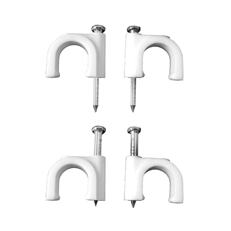 Pack De 2 Unidades - Grapa Para Cable Manguera Tubular 2 X 0,5 Mm N°04, Blanca, Caja 100 Uds