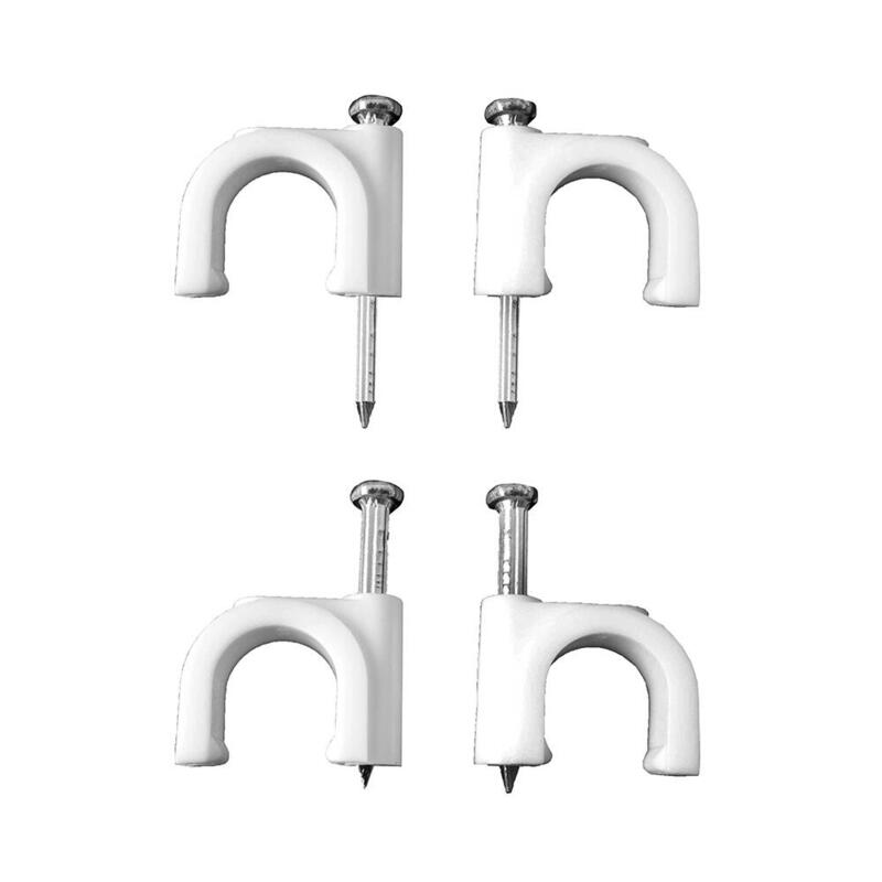 Pack De 2 Unidades - Grapa Para Cable Manguera Tubular 2 X 6,0 Mm N°10, Blanca, Caja 100 Uds