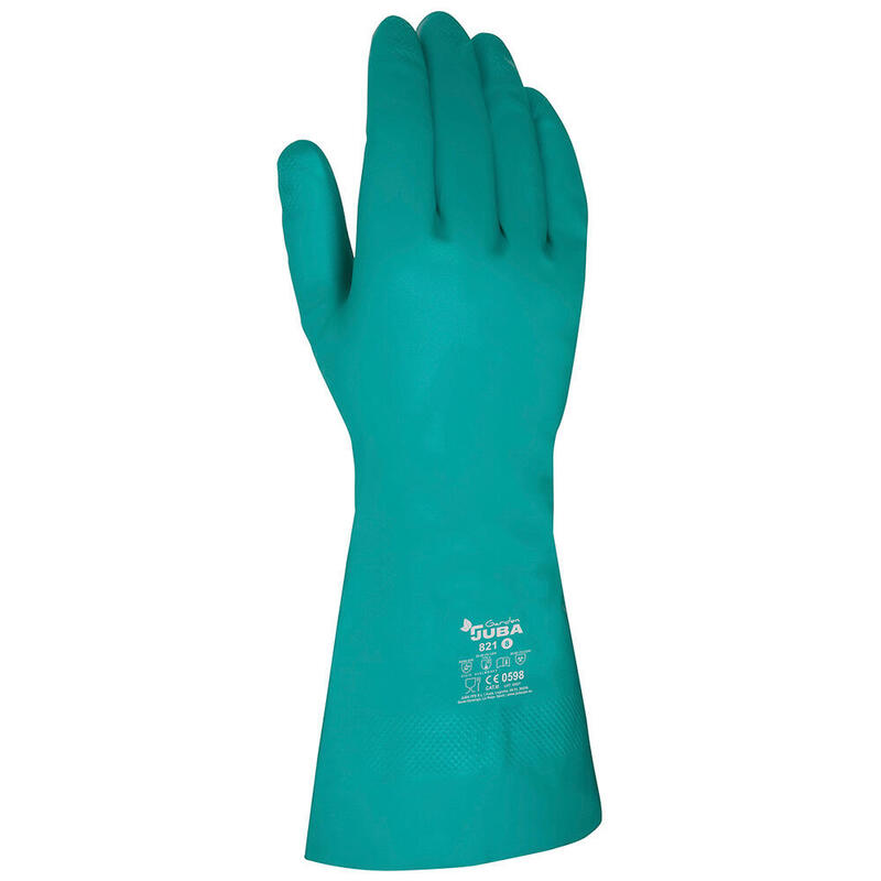 Pack De 2 Unidades - Guante Nitrilo, Flocado Interior, Fitosanitarios, Verde, T-07