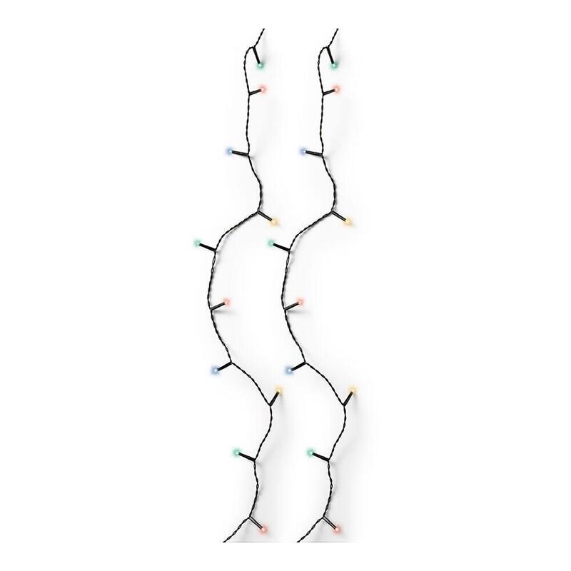 Pack De 2 Unidades - Guirnalda Multifunción, Uso Exterior, Basic, Multicolor, Cable Negro, 120 Leds, 9 M