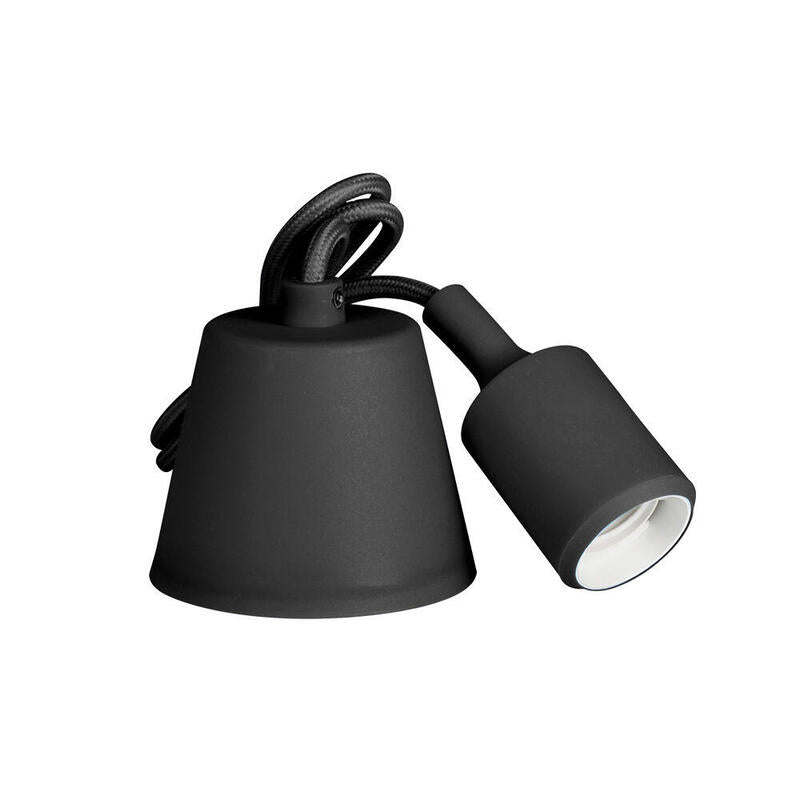 Pack De 2 Unidades - Lampara Colgante De Silicona E27 60w Color Negro Edm