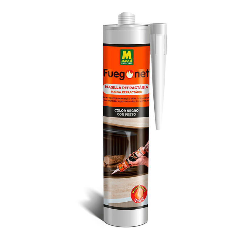 Pack De 2 Unidades - Masilla Refractaria Negra 300ml. Fuegonet Massó