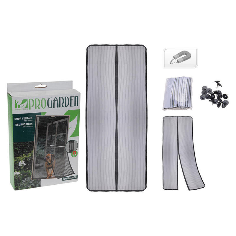 Pack De 2 Unidades - Mosquitera Dos Piezas Magnetica 50x220cm Negra