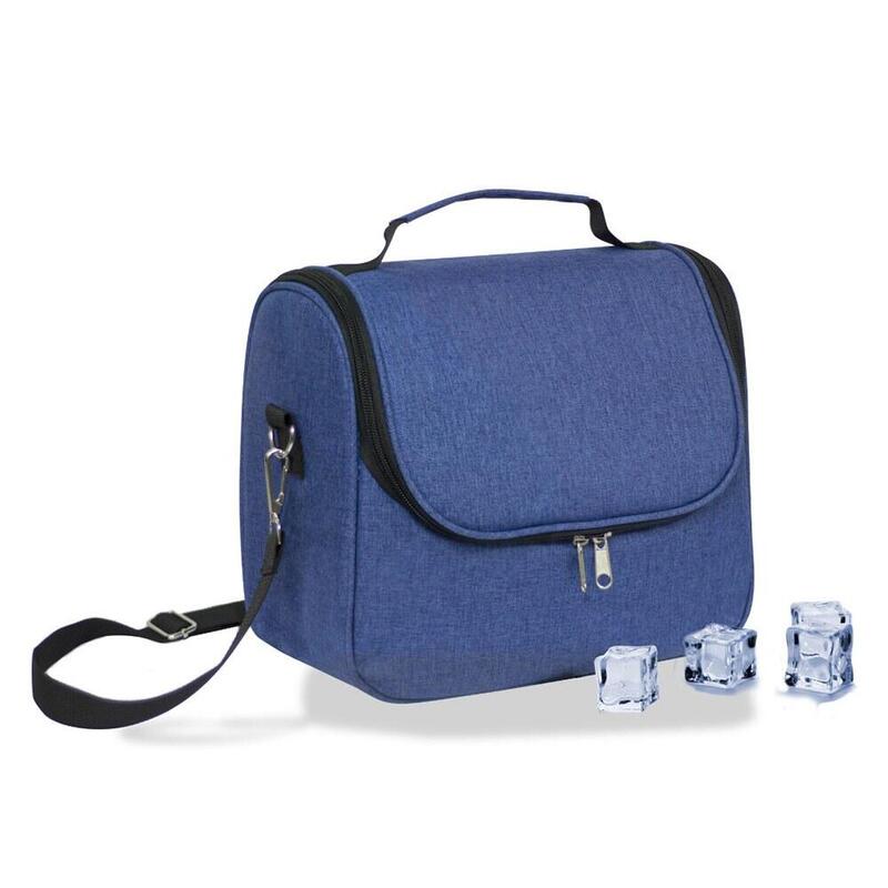 Pack De 2 Unidades - Nevera Tipo Bolsa 9 L Diseño Tejana Azul Con Ribete Y Asa Negro, 26 X 15 X 25 Cm