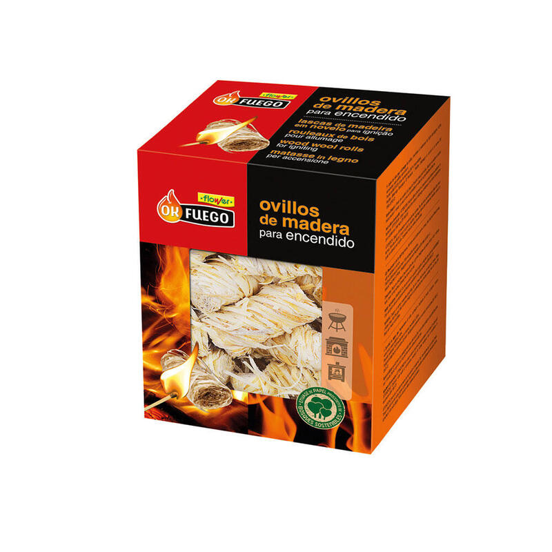 Pack De 2 Unidades - Ovillos De Madera Para Encendido Okfuego, 24 Uds