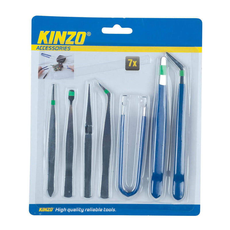 Pack De 2 Unidades - Pack 7 Pinzas De Precisión De Acero Para Herramientas. Kinzo