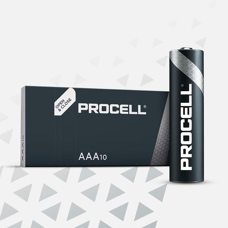 Pack De 2 Unidades - Pila Alkalina Procell Duracell Aaa - Lr03 1,5v (Caja 10 Unid.) Ø10,5x44,5mm