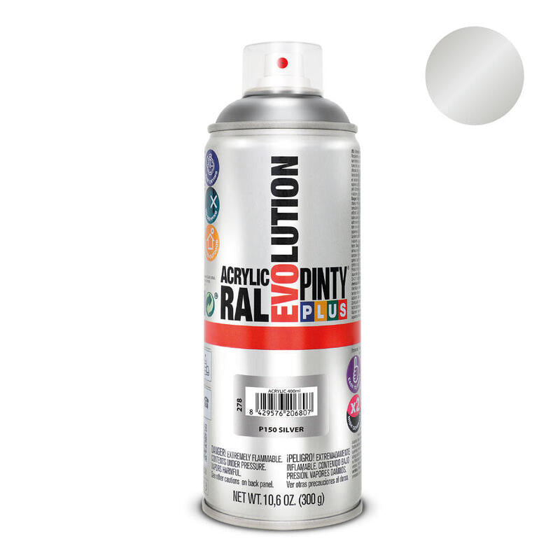 Pack De 2 Unidades - Pintura En Spray Pintyplus Evolution 520cc P150 Plata