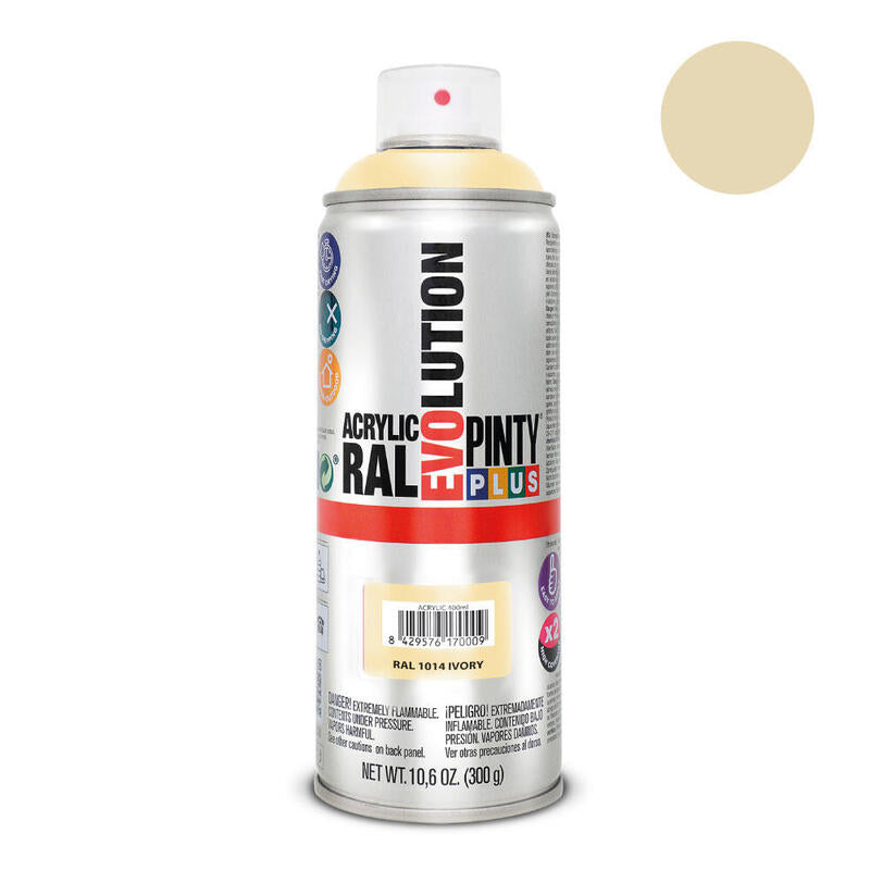 Pack De 2 Unidades - Pintura En Spray Pintyplus Evolution 520cc Ral 1014 Marfil