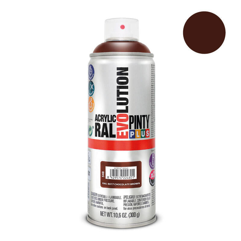 Pack De 2 Unidades - Pintura En Spray Pintyplus Evolution 520cc Ral 8017 Chocolate