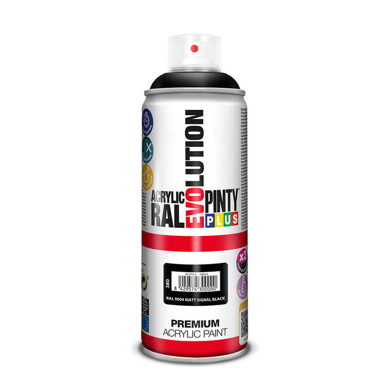 Pack De 2 Unidades - Pintura En Spray Pintyplus Evolution 520cc Ral 9004 Matt Signal Black