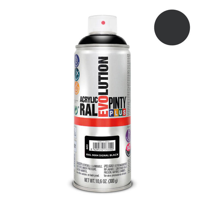 Pack De 2 Unidades - Pintura En Spray Pintyplus Evolution 520cc Ral 9004 Negro Señales