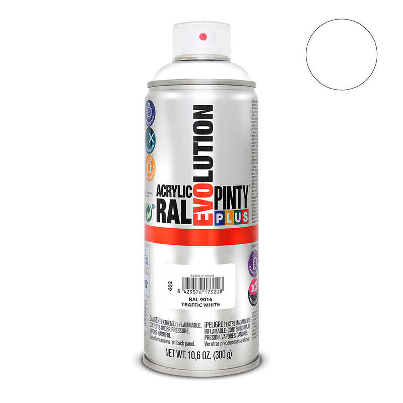 Pack De 2 Unidades - Pintura En Spray Pintyplus Evolution 520cc Ral 9016 Blanco Tráfico