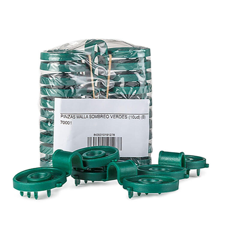 Pack De 2 Unidades - Pinzas Para Malla Sombreo, Verdes, 10 Uds