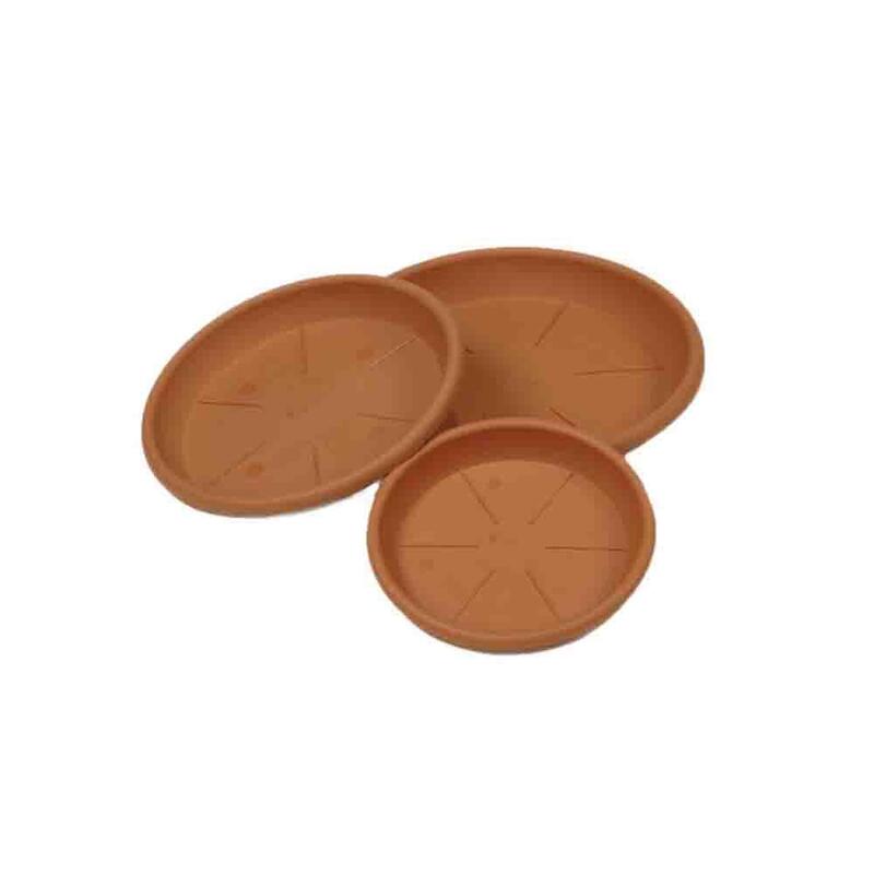 Pack De 2 Unidades - Plato De Inyeccion Color Terracota Ø22cm (Para Maceta Ref: 74860)