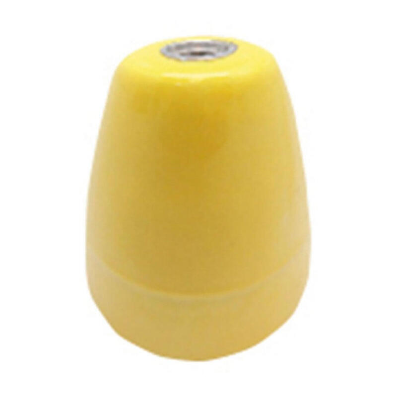 Pack De 2 Unidades - Portalámparas Cerámico Vintage E27 4 A 100 W 250 V~ Amarillo, Ø47 X 59 Mm