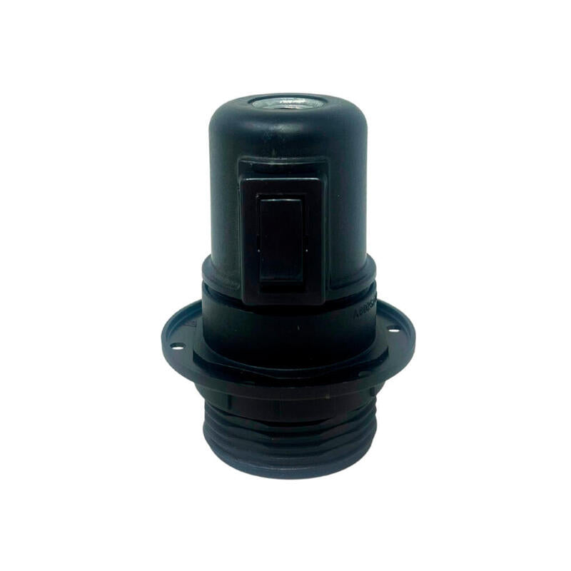 Pack De 2 Unidades - Portalámparas E27 Con Interruptor Semiroscado Con Arandela 2 A 250 V Negro