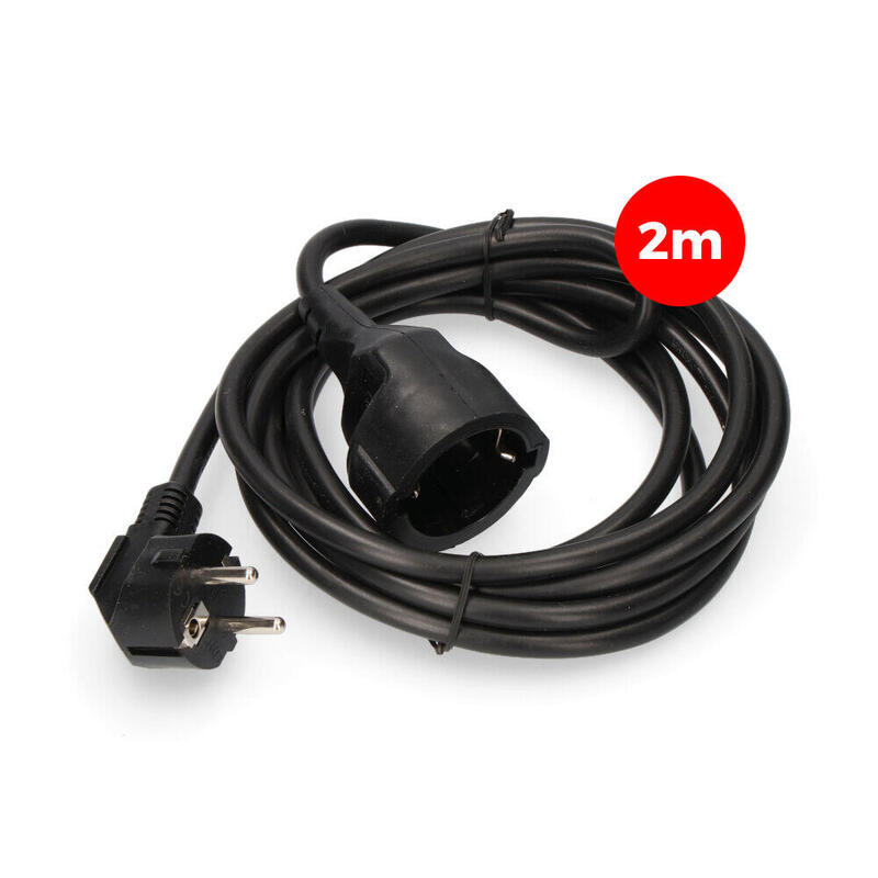 Pack De 2 Unidades - Prolongación Manguera 3x1,5mm T/Tl 2m Negra Edm