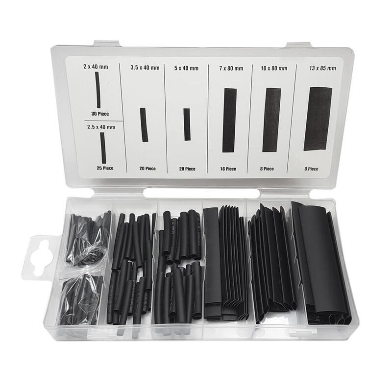 Pack De 2 Unidades - Set De 120 Fundas Termoretractil Negras Varios Tamaños
