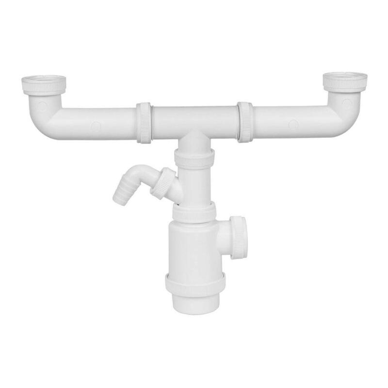 Pack De 2 Unidades - Sifon Doble De Botella Extensible Con Toma De Lavavajillas