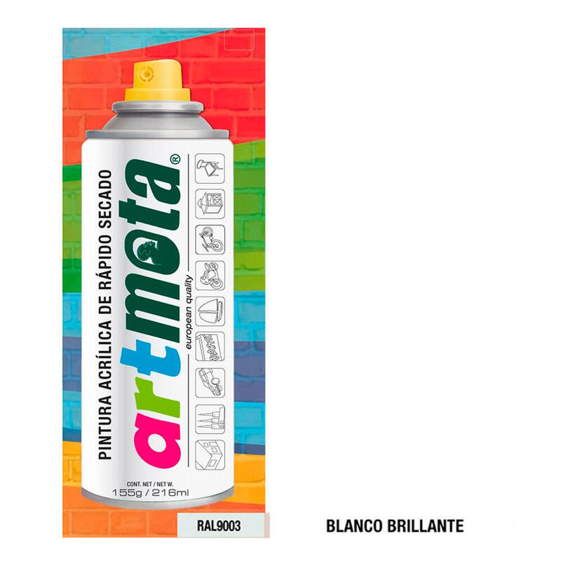 Pack De 2 Unidades - Spray Blanco Brillante Ral9003 216ml Mota La04