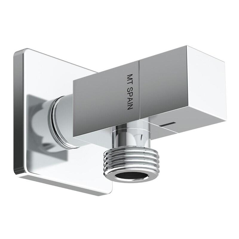 Pack De 2 Unidades - Válvula Escuadra Modelo Deco Con Mando Cuadrado, Silver, ½ X 3/8 Pulg
