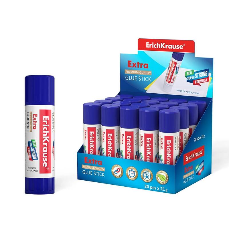 Pack De 20 Unidades Erichkrause Pegamento En Barra Extra - Formula Super Fuerte En Base A Pvp - Consumo Economico -