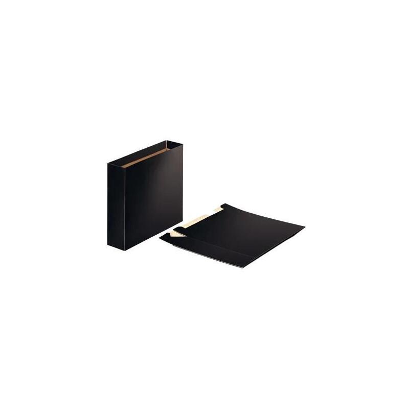 Pack De 20 Unidades Esselte Cajetín Para Archivadores Folio Lomo Ancho Cartón Negro Brillante
