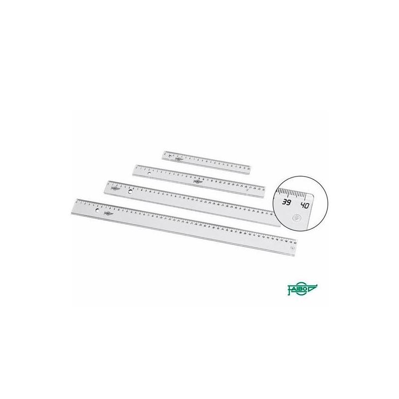 Pack De 20 Unidades Faibo Regla Escolar 30cm Transparente