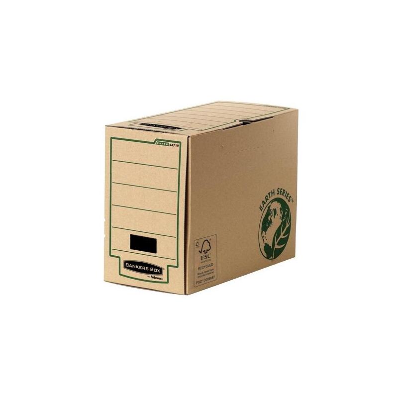 Pack De 20 Unidades Fellowes Bankers Box Earth Caja De Archivo Definitivo Folio 150mm - Montaje Manual - Carton Reciclado Certificacion Fsc - Color Marron