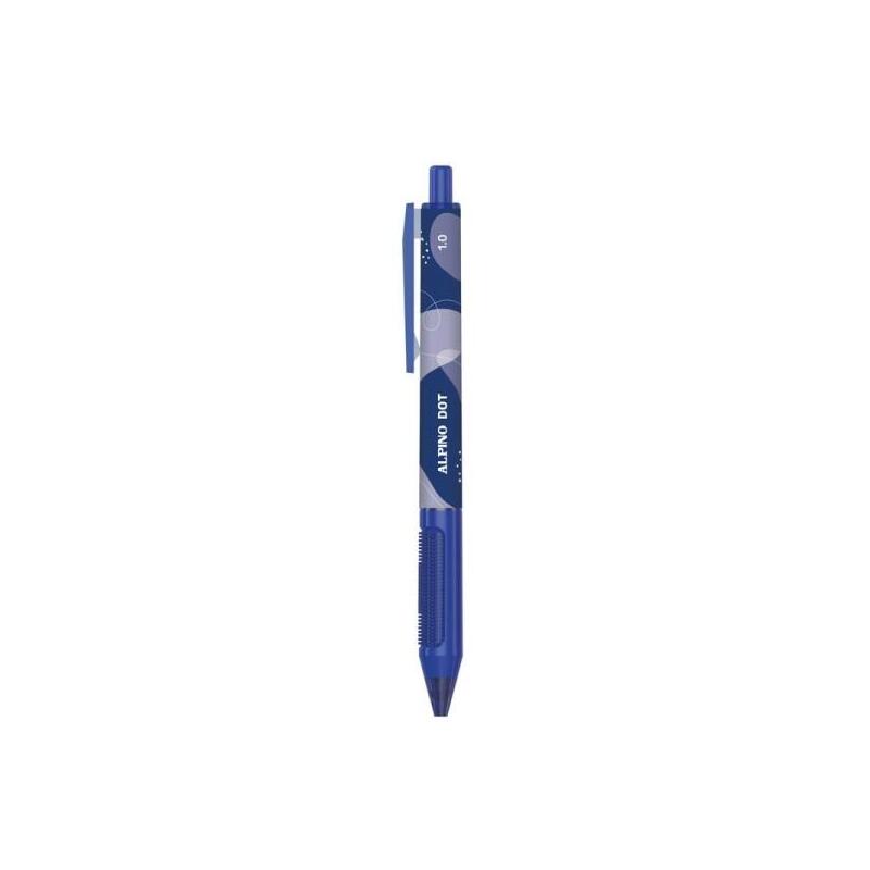 Pack De 24 Unidades Alpino Dot Boligrafo Retractil - Punta 1mm - Agarre Suave - Azul
