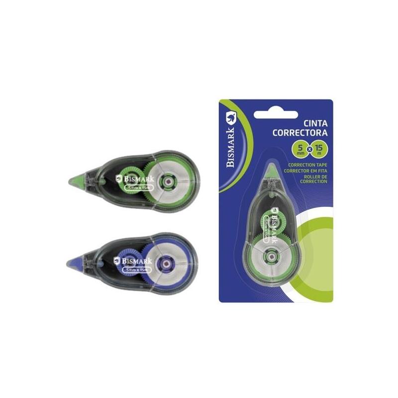 Pack De 24 Unidades Bismark Cinta Correctora 5mmx15m - Perfecta Adherencia Al Papel - Presentacion En Blister