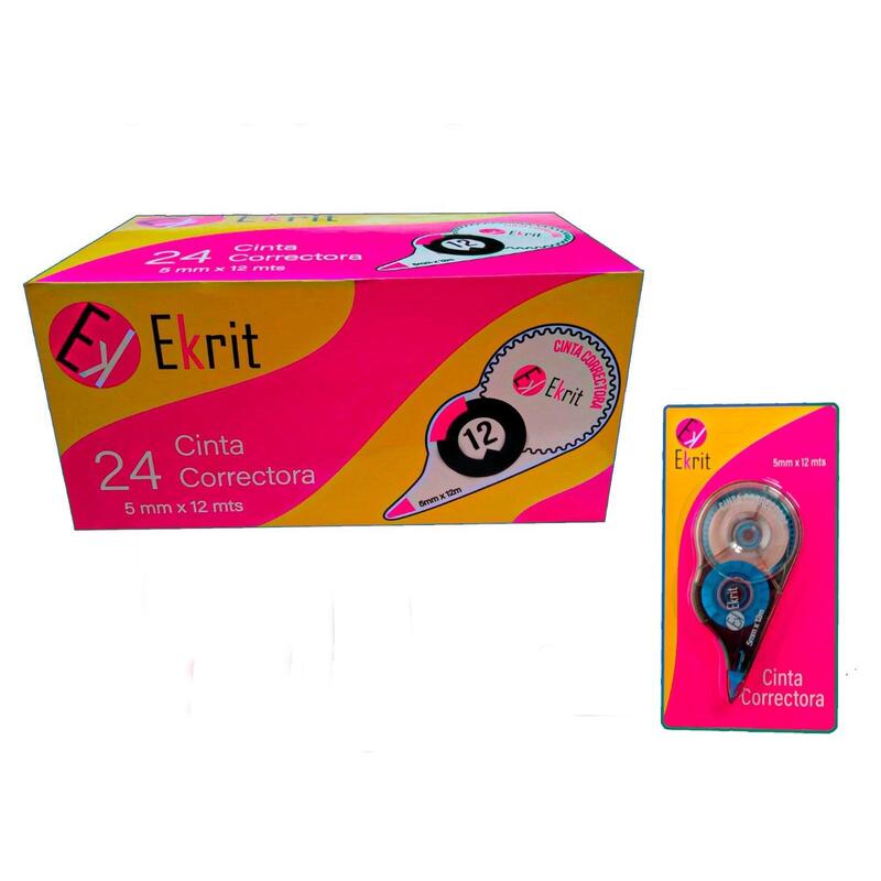Pack De 24 Unidades Ekrit Cinta Correctora 5mm X 12m Blister