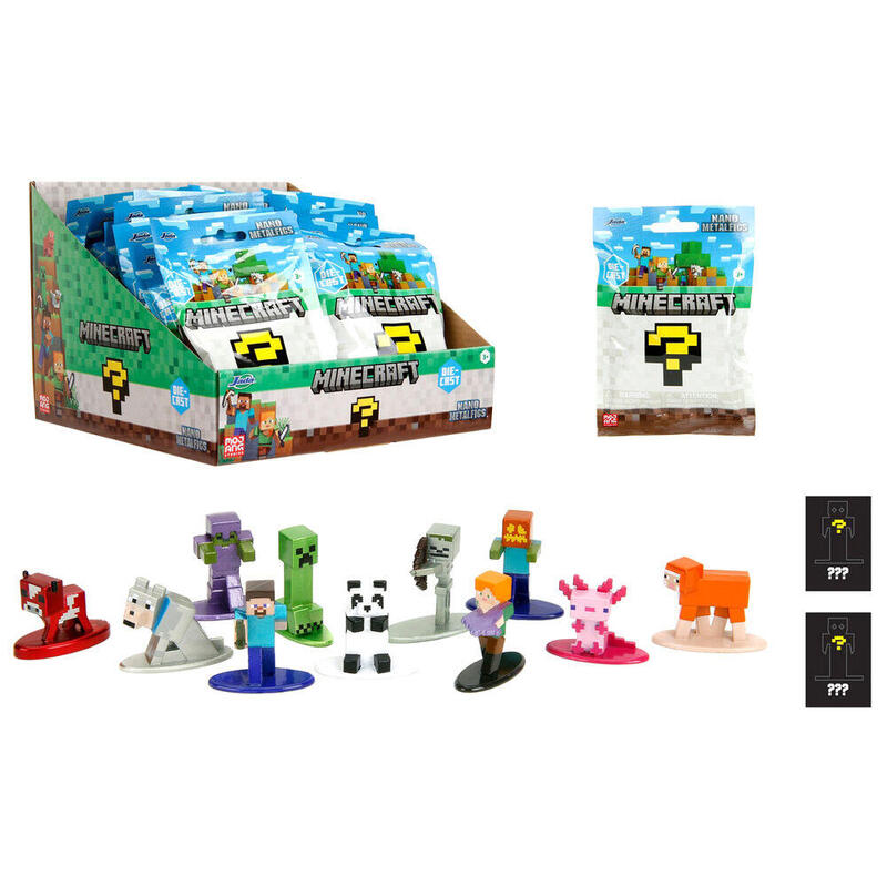 Pack De 24 Unidades - Figura Sobre Sorpresa Metalfigs Minecraft 4cm Surtido