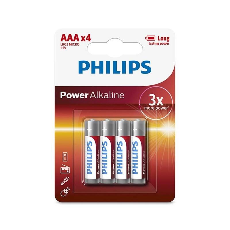Pack De 24 Unidades Philips Power Alkaline Pila Aaa Lr03 Blister*4