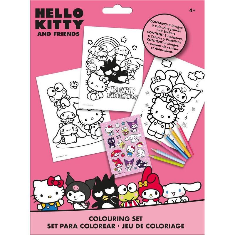 Pack De 24 Unidades - Set Colorear Pegatinas Hello Kitty And Friends