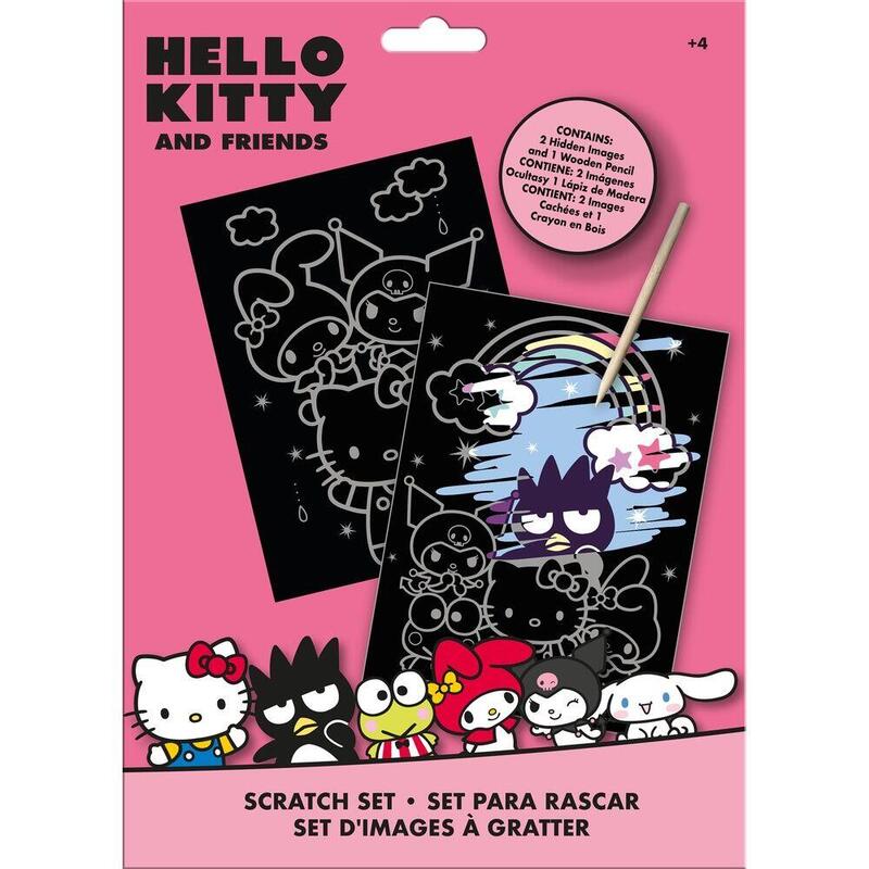 Pack De 24 Unidades - Set Papeleria Scratch Art Hello Kitty And Friends