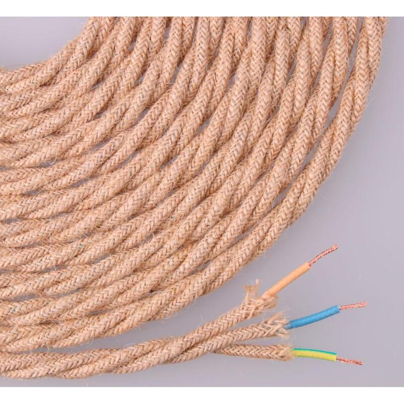 Pack De 25 Unidades - Cable De Cuerda De Yute Tejida Y Trenzada 3x0,75mm 25m Euro/M