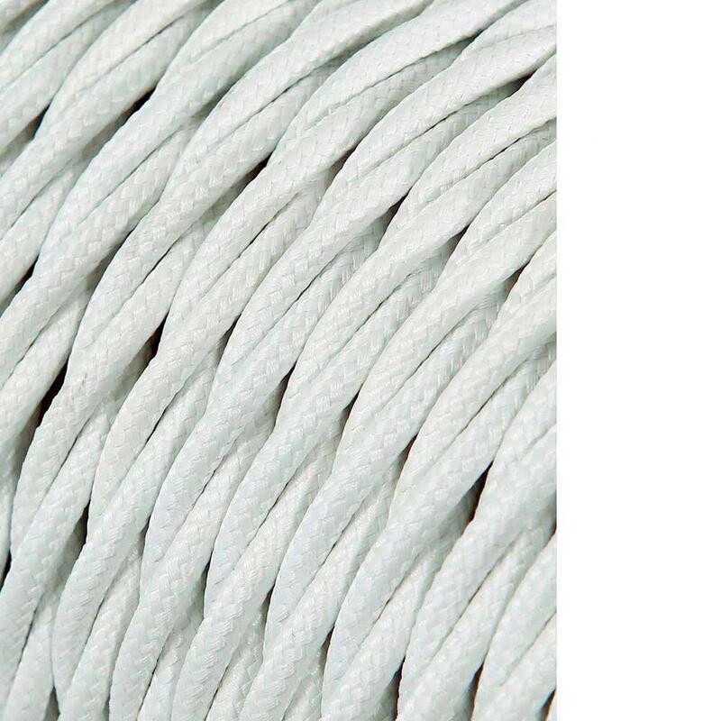 Pack De 25 Unidades - Cable Textil Trenzado 2x0,75mm C-01 Aluminio Blanco Seda 25m