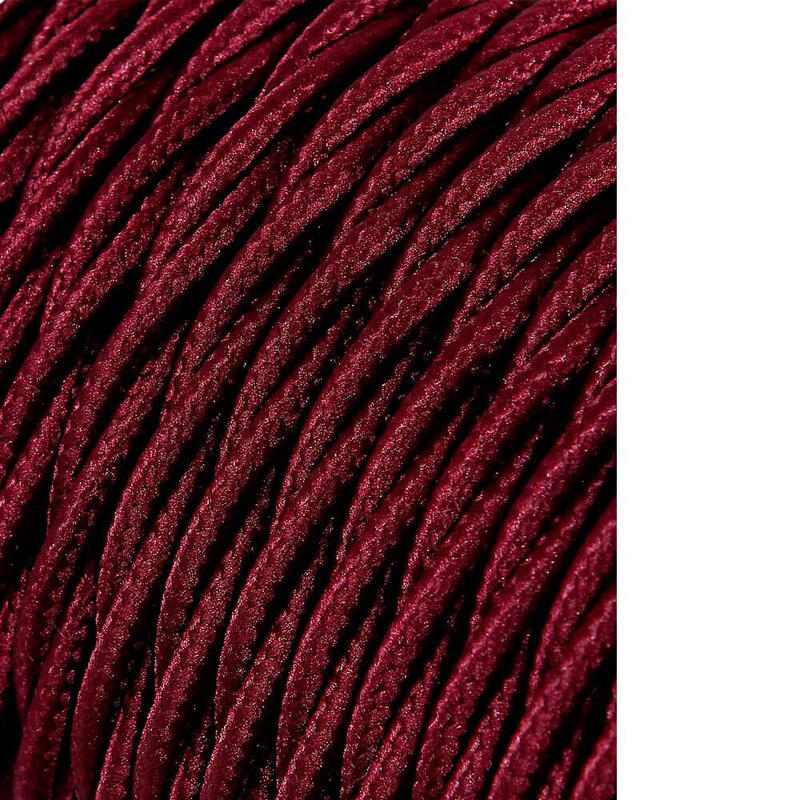 Pack De 25 Unidades - Cable Textil Trenzado 2x0,75mm C-08 Burdeos Seda 25m