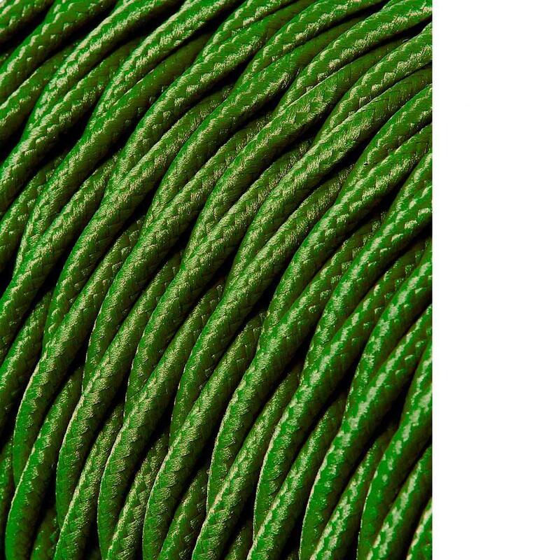 Pack De 25 Unidades - Cable Textil Trenzado 2x0,75mm C-18 Verde Seda 25m
