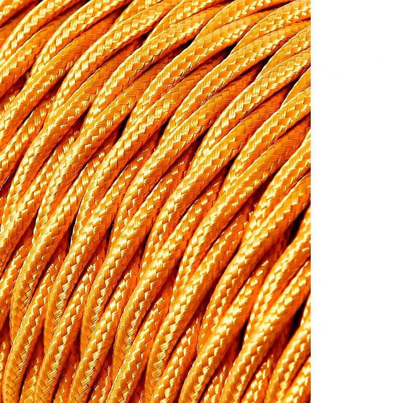 Pack De 25 Unidades - Cable Textil Trenzado 2x0,75mm C-45 Oro Mate Seda 25m
