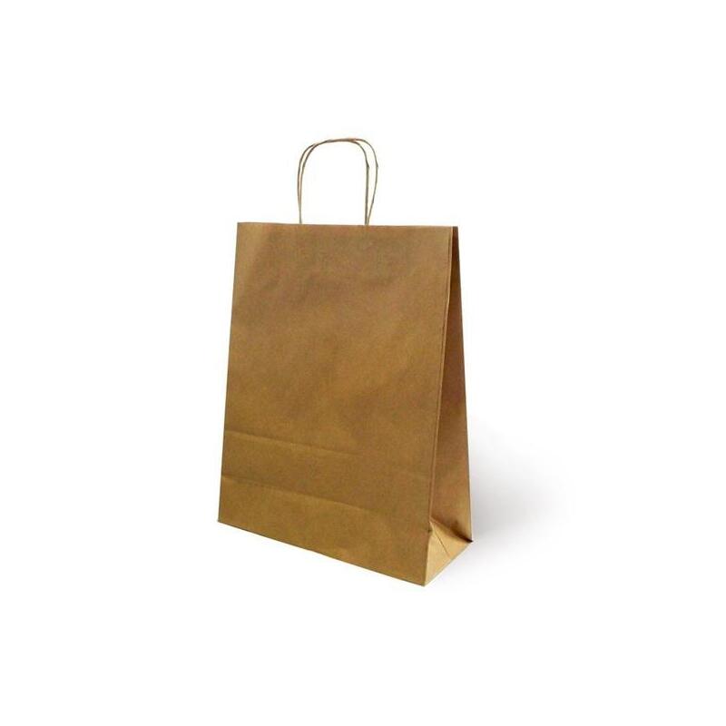 Pack De 25 Unidades Fama Bolsa De Asa Retorcida 125gr 31x11x42cm Papel Kraft