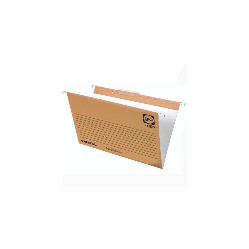 Pack De 25 Unidades Gio Carpeta Colgante Visor Corto Cristal Folio+ Lomo V Kraft Bicolor