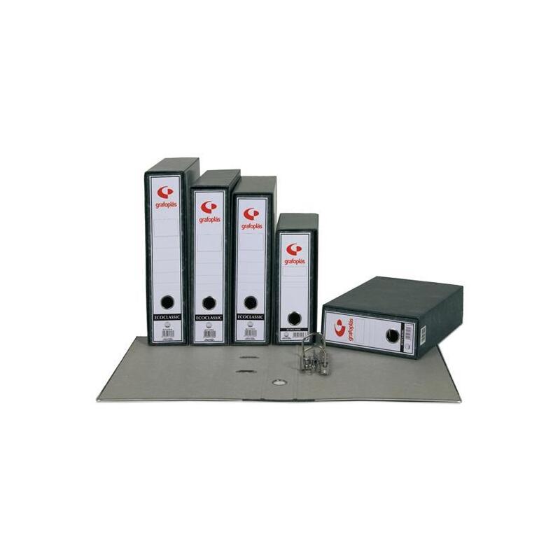 Pack De 25 Unidades Grafoplás Estuche Archivador Ecoclassic Folio Cartón Forrado Papel 2mm Gris Plomo