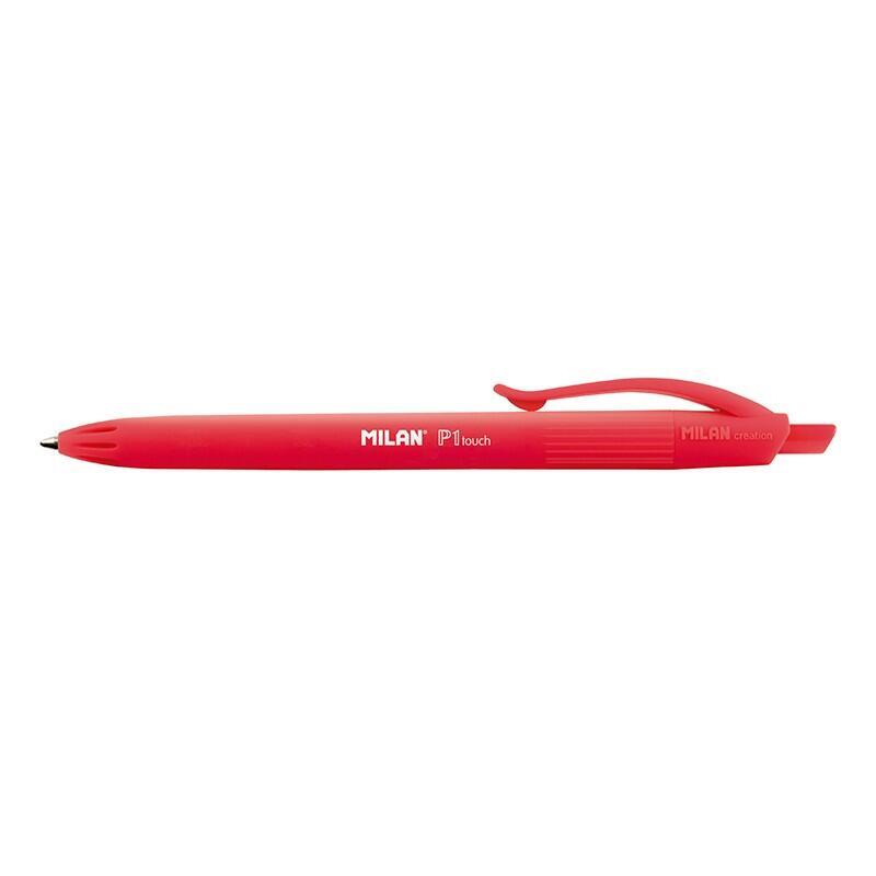 Pack De 25 Unidades Milan P1 Touch Boligrafo De Bola Retractil Rojo
